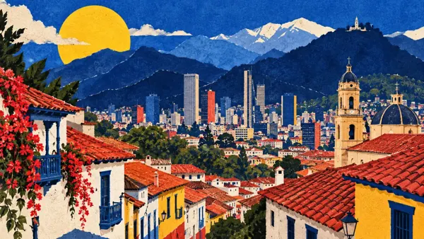 Ilustración de Bogotá y sus lugares para descubrir