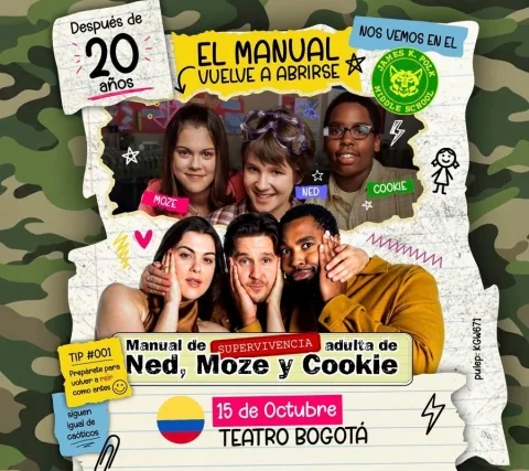 Cartel de Manual de supervivencia adulta de ned, moze y cookie