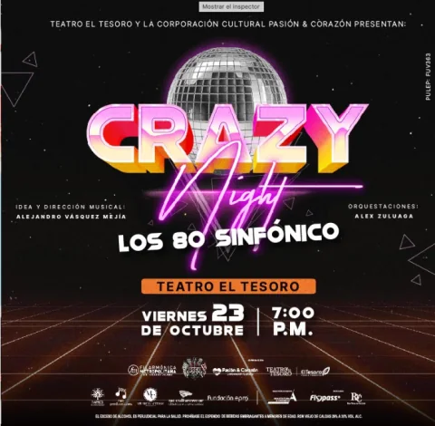 Cartel de Crazy night: 80 sinfónico