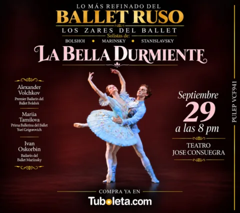 Cartel de Los zares del ballet " la bella durmiente" - b/quilla