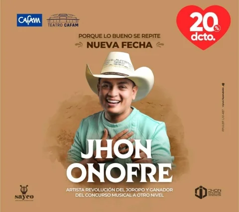 Cartel de Jhon onofre en concierto