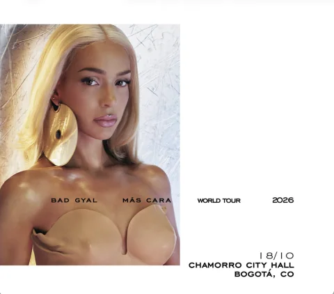 Cartel de Bad gyal | más cara world tour 2026