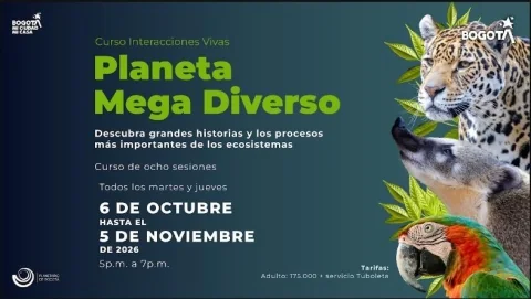 Cartel de Interacciones vivas, planeta mega diverso