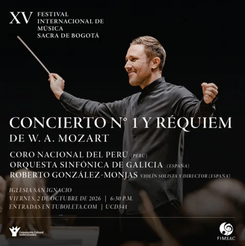 Cartel de Concierto N° 1 y Réquiem de W.A. Mozart.
