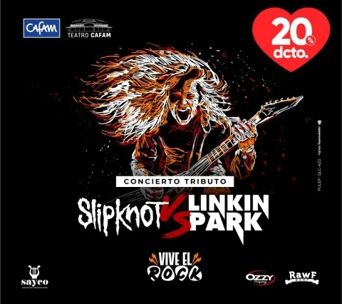 Cartel de Concierto tributo slipknot vs linkin park