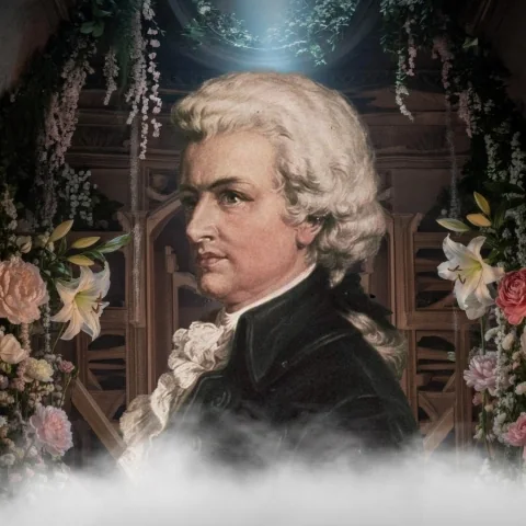 Cartel de Festival Mozart- 'Sinf. n.° 40' y 'Conc. para piano n.° 21'