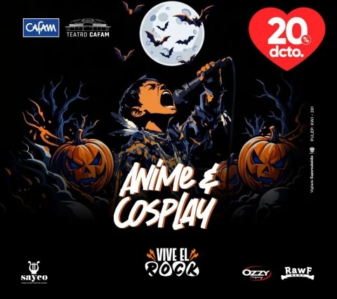 Cartel de Fiesta halloween anime y cosplay