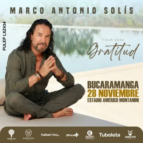 Cartel de Marco antonio solís | gratitud tour 2026 - Bucaramanga