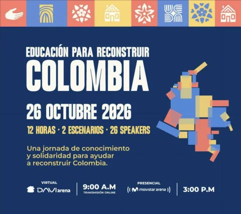 Cartel de Educación para reconstruir Colombia