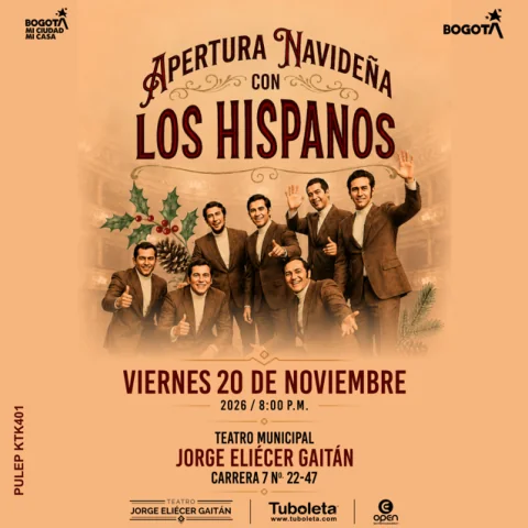Cartel de Apertura navideña con los hispanos