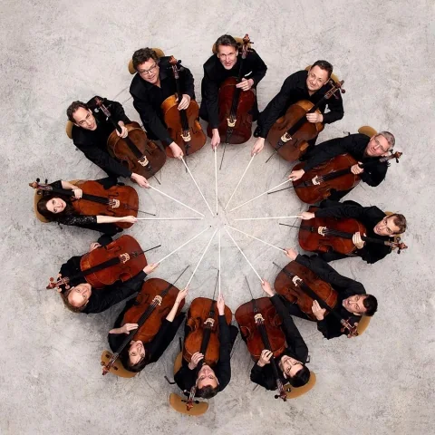 Cartel de Los 12 violonchelistas de la Filarmónica de Berlín