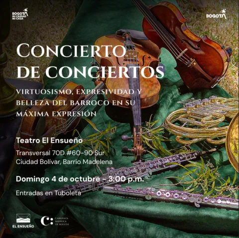 Cartel de Concierto de conciertos: Camerata Barroca de Bogotá.