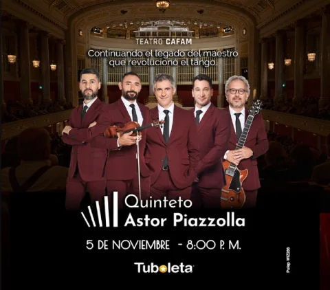 Cartel de Quinteto de Astor Piazzolla - Bogotá