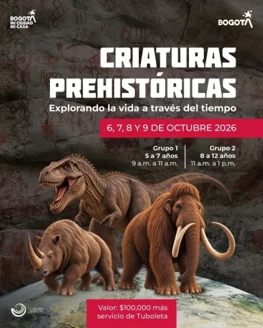 Cartel de Criaturas prehistóricas: Explorando la vida