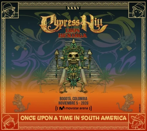 Cartel de Cypress hill | dios bendiga Bogotá