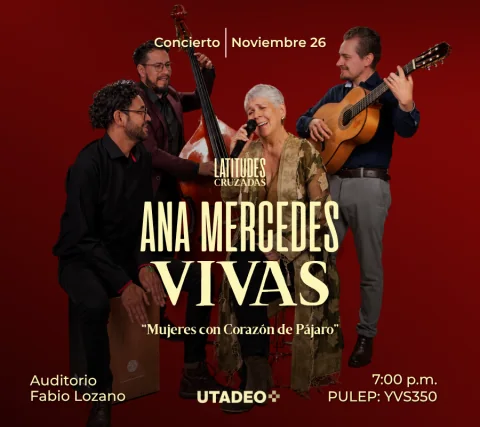 Cartel de Concierto - recital: Ana Mercedes Vivas. Mujeres con corazón de pájaro (Conmemoración 25 N)